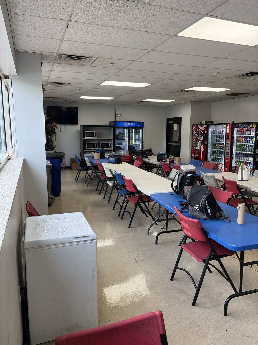 Clean employee breakroom at a West Tennessee plant after OneFive Solutions janitorial service
